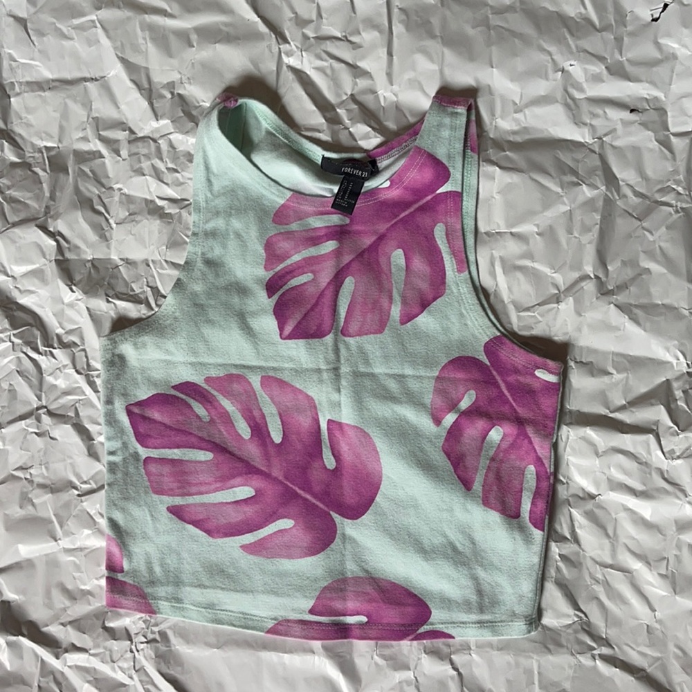 Forever 21 Floral Crop Tank